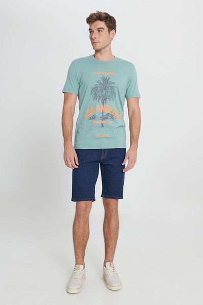 AC&Co / Altınyıldız Classics Ανδρικό T-shirt MINT GREEN Standard Fit κανονική εφαρμογή 100% βαμβακερό μπλουζάκι με λαιμόκοψη