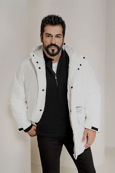 AC&Co / Altınyıldız Classics Ανδρικό κολάρο με λευκή κουκούλα Standard Fit Ζεστό αντιανεμικό μπουφάν