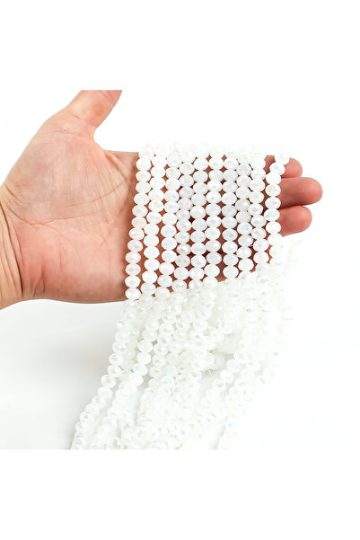 yfhobi 1 Dizi (67-70 Adet) - 8 mm Yassı Kristal Cam Boncuk Dizisi Mat Janjanl...