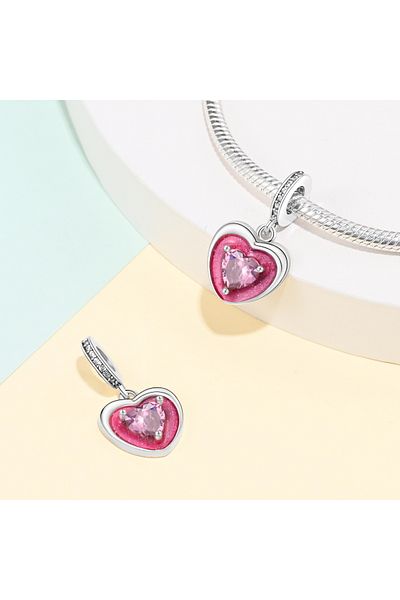 MAM Heart to Heart Pink Silver Charm
