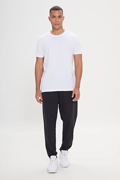 AC&Co / Altınyıldız Classics Μπλουζάκι με λαιμόκοψη από 100% οργανικό βαμβάκι, ανδρικό λευκό λεπτή εφαρμογή