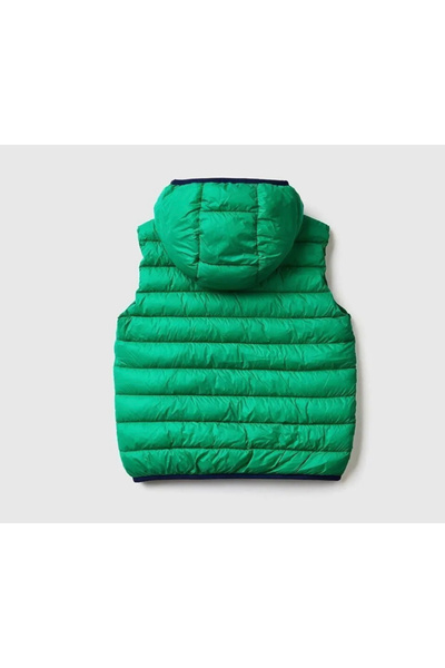 United Colors of Benetton Benetton Çocuk Yeşil Logolu Puffer Yelek