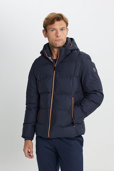 ALTINYILDIZ CLASSICS Ανδρικό παλτό με κουκούλα Navy Blue Standard Fit