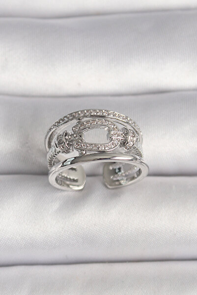 Marsilyan النحاس الفضة اللون قابل للتعديل الزركون حجر بحار عقدة نموذج خاتم ال...