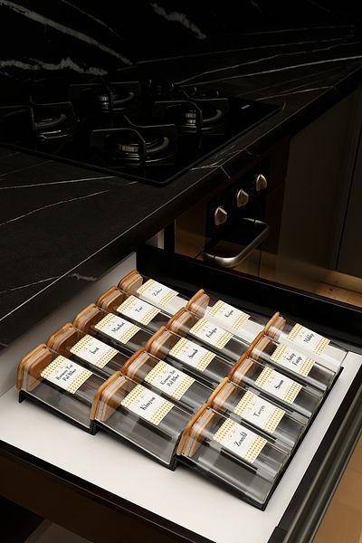 color house 15 and 3 Pcs Black Borosilicate Bamboo Plexiglass Stand - Organizer Spice Rack (Black)