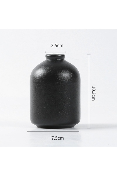 Binbirdemet Modern Minimalist Seramik Vazo Siyah Küçük