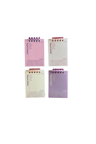 Pembe Pasaj Set de 4 blocnotes |    Set caiete de buzunar 4 buc |   Caiet de culoare pastel
