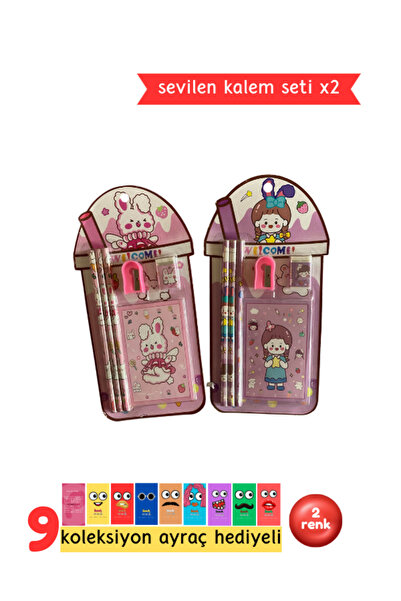 Pembe Pasaj Sevimli Kırtasiye Seti | 10 Parça Hediyelik Kırtasiye Seti
