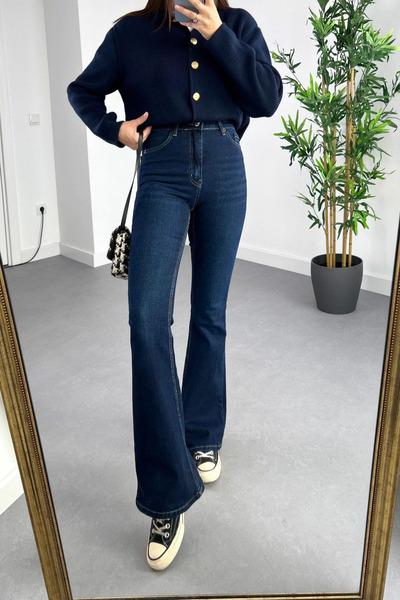 LİMABEL Gizem Milano Kadın  Lara Gizem Maria All Blue Derin Lacivert Jean Pantolon