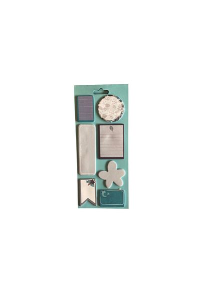 Pembe Pasaj Cute Adhesive Note Paper - 7 Pieces Blue Post-It Set