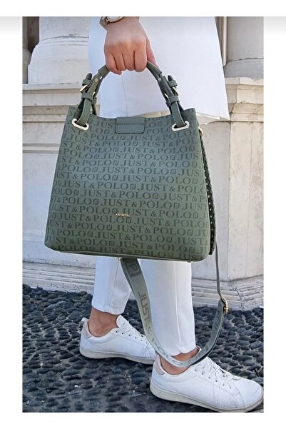 ÇANTAM GELSİN JUST POLO حقيبة يد نسائية مضفرة كبيرة الحجم قابلة للتعديل بأربع...