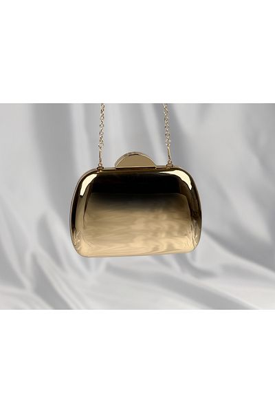 Store Reflective Gold Metal Evening Dress Bag