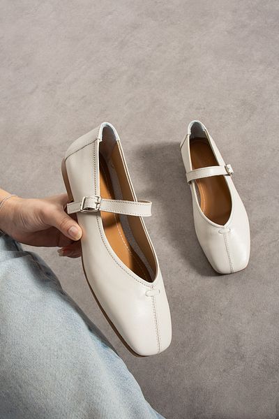 Mio Styllo Balerini de lux din piele naturală cu cataramă LİLY