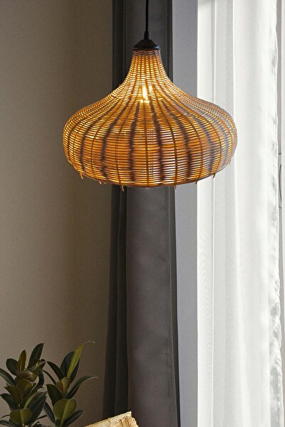 rattam El Yapımı Doğal Rattan "Bird" Avize - Bohem & Modern Tasarım - 40x35cm