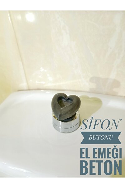 N NOXXO Klozet Rezervuar Basma Butonu Sifon Tuşu Sifon Düğmesi El Emeği Beton...