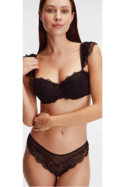 NightLove طقم حمالة صدر مبطنة بحزام مبطن مدعوم بحزام مبطن ومفصل بحزام منقط وق...