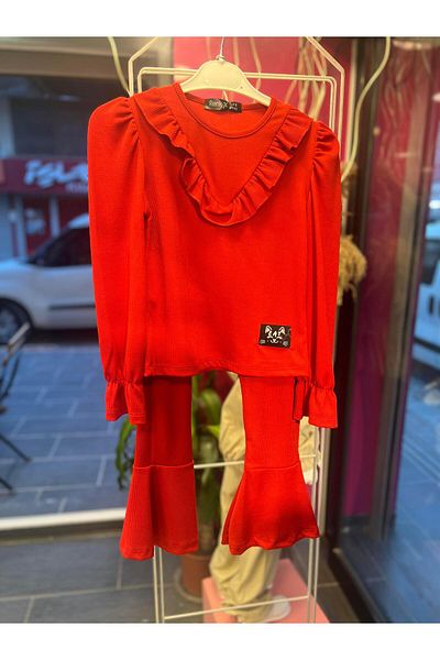 KOKOŞ BEBEK Campaign Ruffle Detailed Tubular Corded Suit