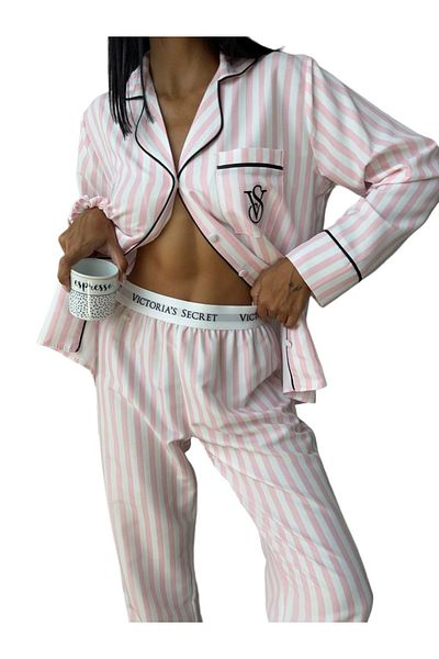 Victoria S. Model Silk Satin Sexy Pajamas Set