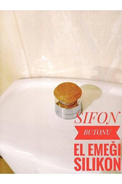 N NOXXO Klozet Rezervuar Basma Butonu Sifon Tuşu Sifon Düğmesi El Emeği Simli...