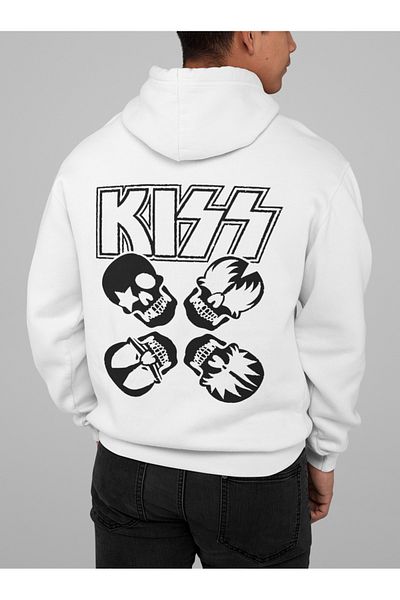 SEVBANO Design Kiss Printed Unisex Oversize Music Band Rock Metal Hoodie