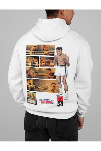 SEVBANO Design Muhammad Ali Clay Printed Unisex Oversize Legend Boxer Hoodie