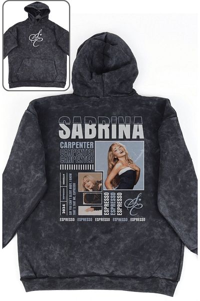 Fuddy Moda Sabrina Carpenter Unisex Oversize Hooded Sweatshirt - Back Printed, Singer Themed Hoodie