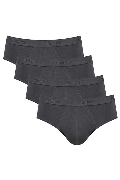 SLOGGI Herren Slips, 4er Pack - 24/7 Midi, Unterwäsche, Unterhose, Baumwolle, Logo, einfarbig