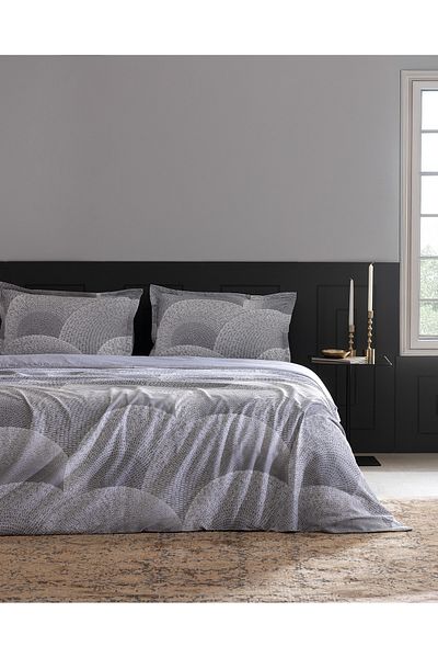 Madame Coco Rochelle Double 100% Cotton Printed Satin Bedding Set - Gray