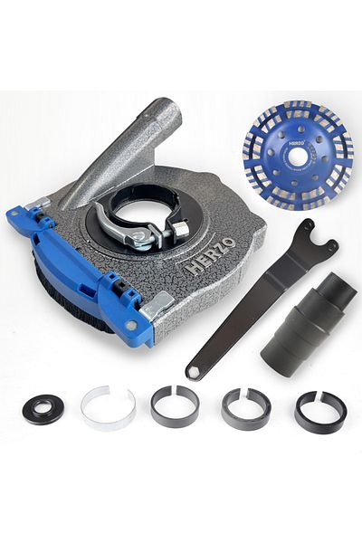 Choice Blue Herzo 125mm Aluminium Grinding Dust Shroud For Angle Grinder With 125mm Grinding Wheel
