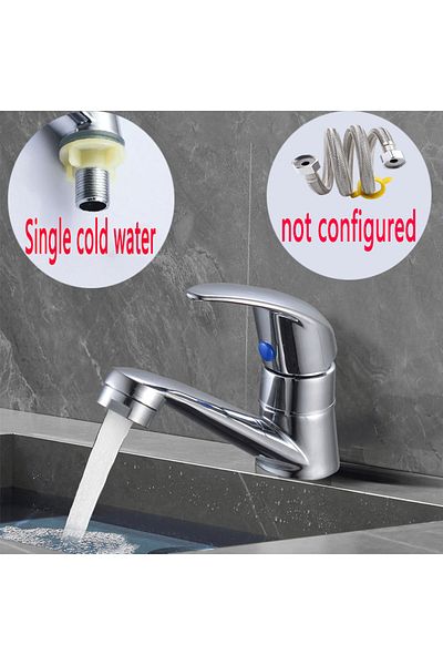 Choice Chromium Plating A Piece Of Alloy Bathroom Basin Sink Faucet, Single Cold Water Kitchen Faucet, Wash