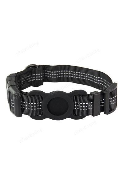 Choice M (NECK 32-46 CM) Black Airtag Dog Collar Adjustable For Apple Airtag Silicone Case Designer Collar