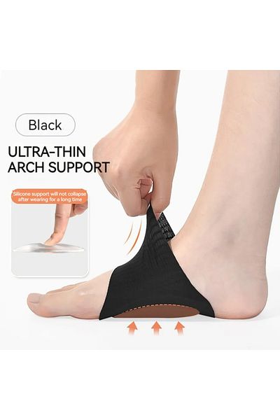 loogdeel Black Arch Support Orthotic Plantar Fasciitis Cushion Pads Sleeve Heel Spurs Flat Feet Orthopedic Pa
