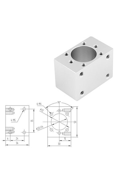 pmgn Inner Diameter 22m 1pc Set 1204 Ballscrew Nut Housing Nut Bracket Bracket For Rm/sfu1204 Ball Screw