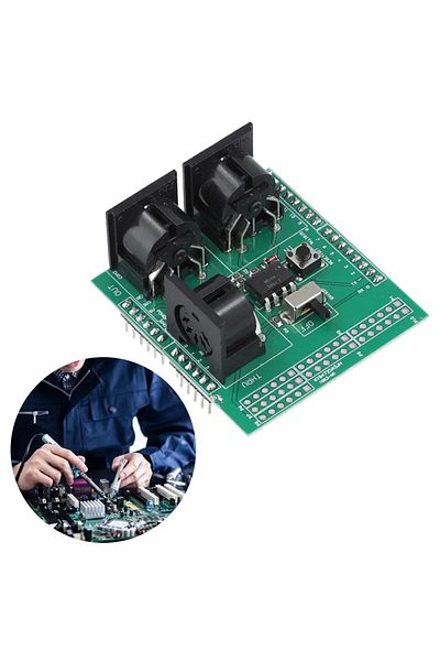 VAKIND Midi Shield Digital Interface Adapter Board Module Midi In/midi Out/midi Thru Ports High Presisio...