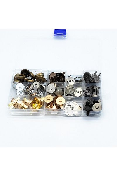 Choice Easy-Attach 14mm Magnetic Snap Buttons - 40 Set Multi-Color Pack for Sewing and Crafts, Durable &...