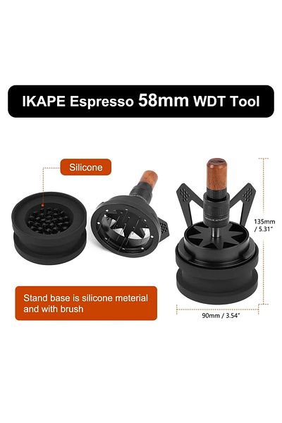 Choice 58mm With Brush Ikape Rotary Wdt Tool, Espresso Stirrer Distribution Tool For Barista, 0.25mm 8 Need