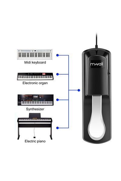 Choice Movall MSP-01 Sustain Pedal Universal Foot Pedal for Pianos and Keyboards