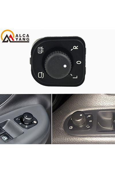 Choice مقبض ضبط مفتاح المرآة لسيارات فولكس فاجن جيتا جولف mk5 mk6 تيجوان CC باسات B6 B7 1K0959565J
