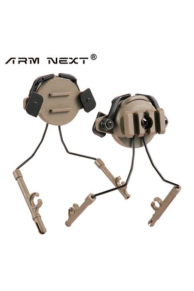 ARM NEXT Tan Tactical Headset Support Helmet Rail Suspension Adapter Fast Rail Mounts 360 Rotation Airsoft Pa