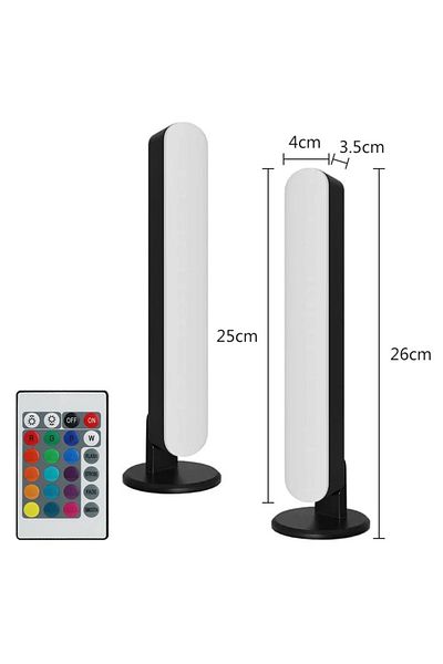 DBF 2pcs Smart Led Symphony Sound Control Pickup Light Rgb Music Rhythm Ambient Lamp With App Control Fo