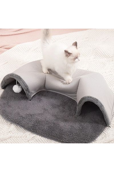 Choice 66x45x17cm Ellipses Pet Cat Tunnel Interactive Play Toy Cat Bed Nest Dual Use Ferrets Rabbit Tunnels