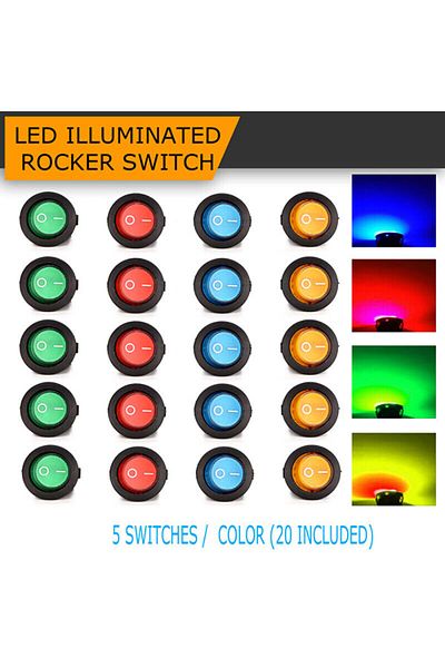 Choice 20pcs 20pcs Led Dot Light 12v Car Auto Boat Round Rocker On/off Toggle Spst Switch Mini Round Button