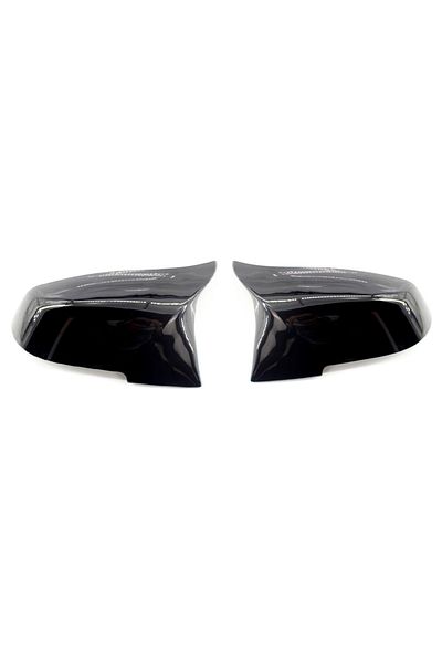 Choice Bright Black Rearview Mirror Shells Side Wing Mirror Cover Cap Carbon Fiber Style Pair Replacement F