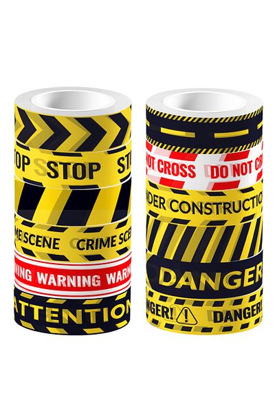 Choice 12pcs Zh060 12 Rolls Masking Washi Tape Cartoon Construction Danger Sign Party Handbook Label Sticke