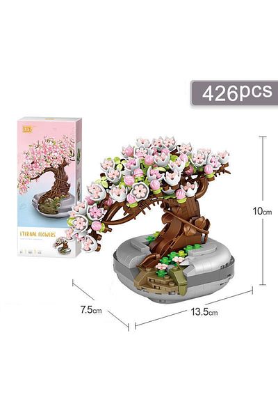 Choice J1661 Romantic Bouquet Potted Mini Building Blocks Girl Toys Diy Design Building Blocks Flower Ornam