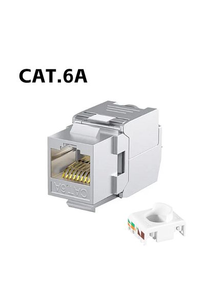 Choice موصل وحدة FTP من سبيكة الزنك من Cat6a Rj45 و Cat6a Cat7 Rj45 Keystone مع فتحة محمية من نوع FTP ومدخل شبكة أيضًا