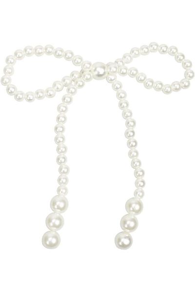 Choice White 10pcs White Imitation Pearl Bow Cake Decorations Bow Dots Cupcake Toppers For Children's Birth
