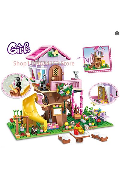 Choice 685pcs Nobox Dream City Friendship Tree House Princess Castle Building Blocks Street View Girls Seri