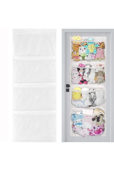 Choice White Storage Hanging Bag Over Door Organizer For Stuffies Baby Toys Storage Toy Plush/hammock Han