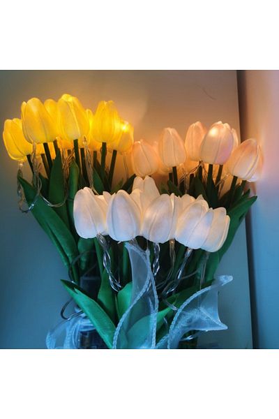 Choice 5/10pcs LED Tulips Bouquet Night Light for Home Garden Artificial Flowers PU Tulip Fake Flower  D...